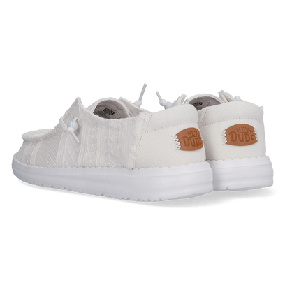 Wendy Crochet Lace Damen Halbschuhe White