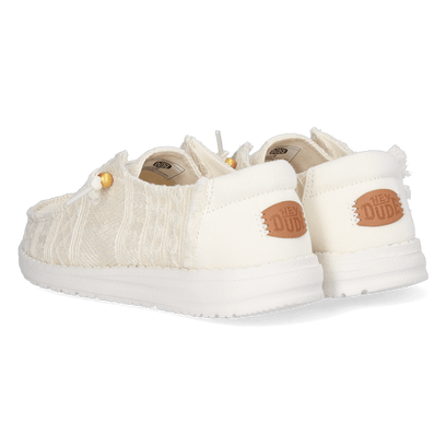 Wendy Crochet Lace Damen Halbschuhe White/Gold