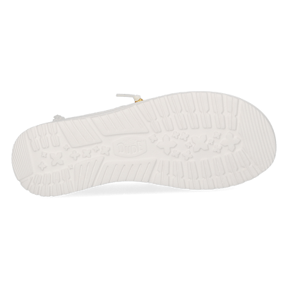 Wendy Crochet Lace Damen Halbschuhe White/Gold