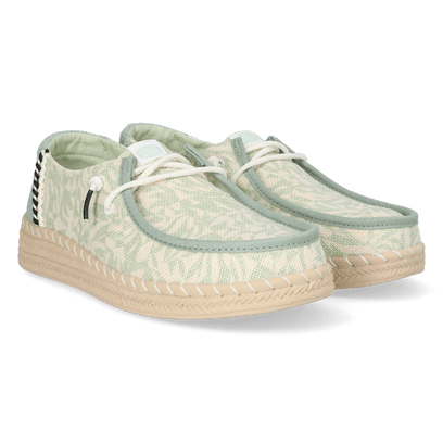 Wendy Espadrille Retro Palm Damen Halbschuhe Celadon Green/White
