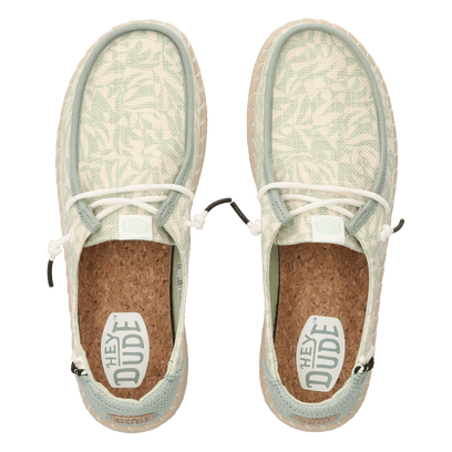 Wendy Espadrille Retro Palm Damen Halbschuhe Celadon Green/White