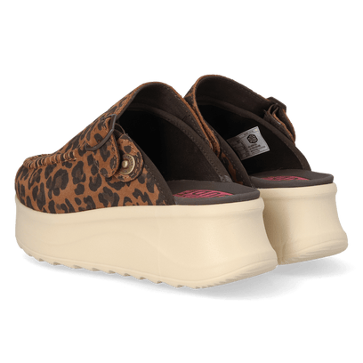 Delray Clog Suede Damen Brown Leopard