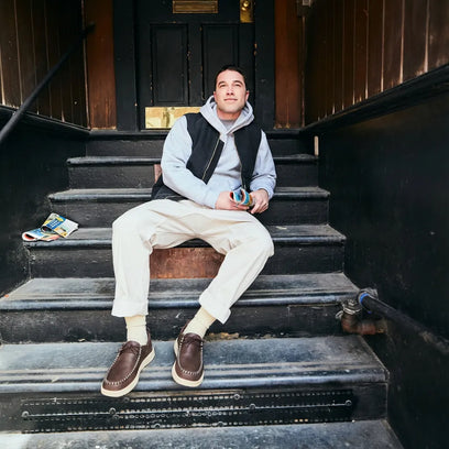 Wally NXT Moc Leather Herren Mocassins Black/Wood Ash