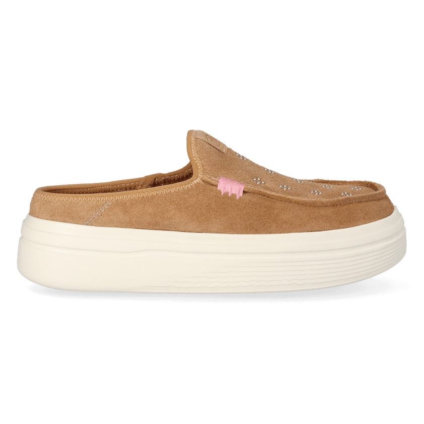 Austin Lift Suede Stud Damen Slip-ons Cognac