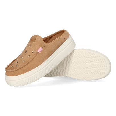 Austin Lift Suede Stud Damen Slip-ons Cognac