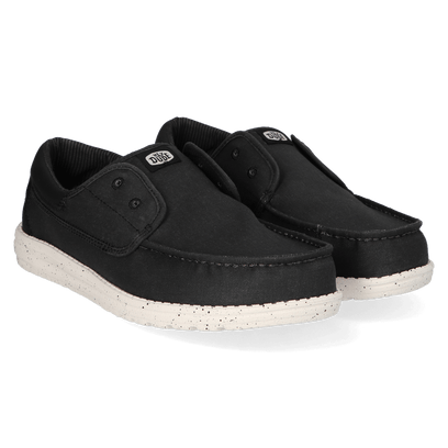 Wally Cru Stretch Canvas Herren Loafer Black/Black