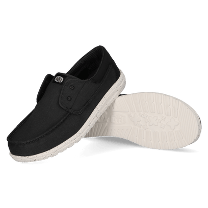 Wally Cru Stretch Canvas Herren Loafer Black/Black