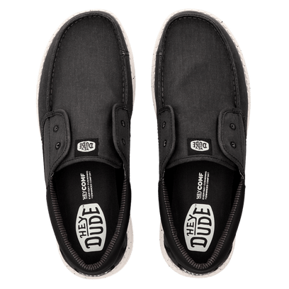 Wally Cru Stretch Canvas Herren Loafer Black/Black