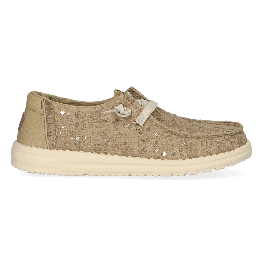 Wendy Sequin Lace Damens Halbschuhe Olive Grey