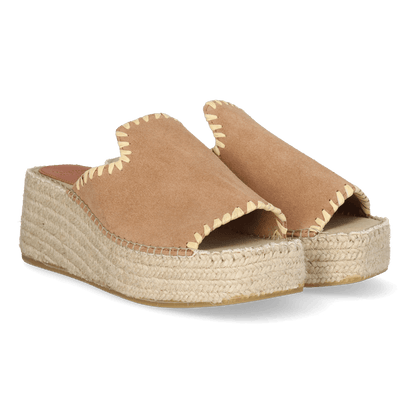 Ilenia-SD Damen Wildleder-Espadrilles Camel