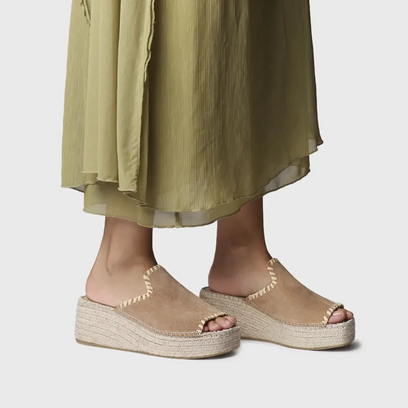 Ilenia-SD Damen Wildleder-Espadrilles Camel
