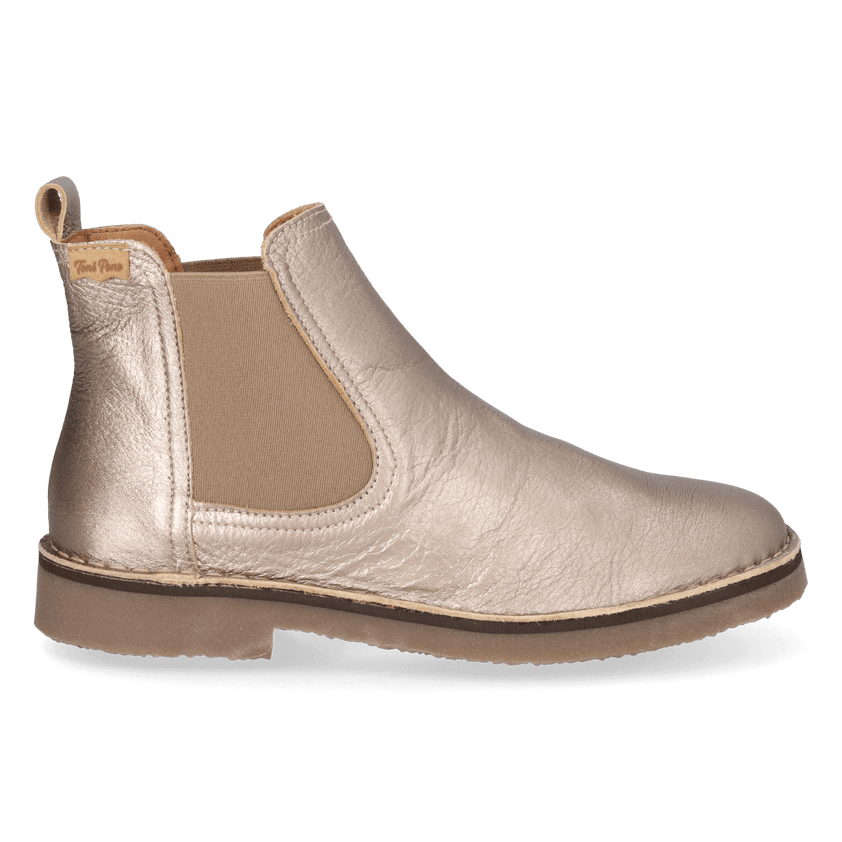 Isa-AT Damen Leder Chelsea Boots Plati