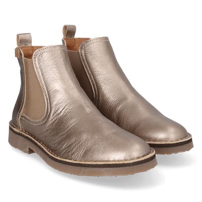 Isa-AT Damen Leder Chelsea Boots Plati