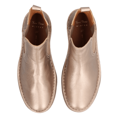 Isa-AT Damen Leder Chelsea Boots Plati