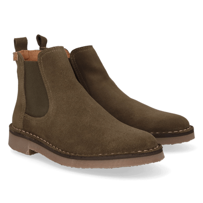 Isa-SY Damen Wildleder Chelsea Boots Caqui
