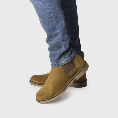 Jan-SY Herren Chelsea Boots Oliva