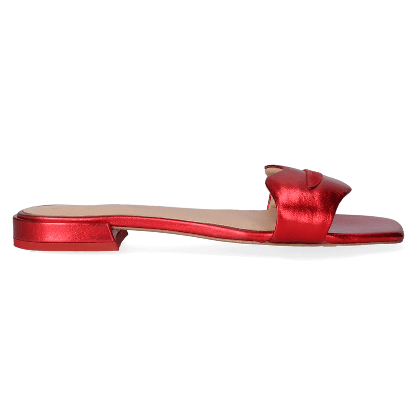 Cupido Damen Pantoletten Metallic Red