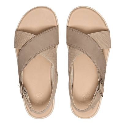 Elle Luxe Cross Strap Damen Sandalen Plaza Taupe/Brindle