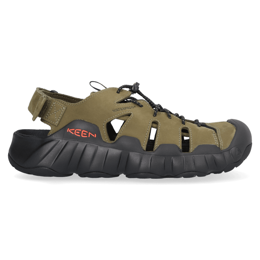 Hyperport Fisherman Herren Leder-Sandalen Dark Olive/Black