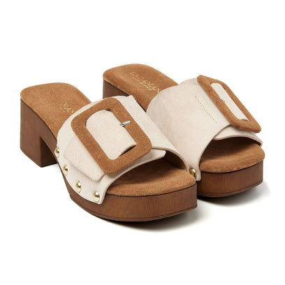 Damen Clogs Wildleder 31.228 Nude