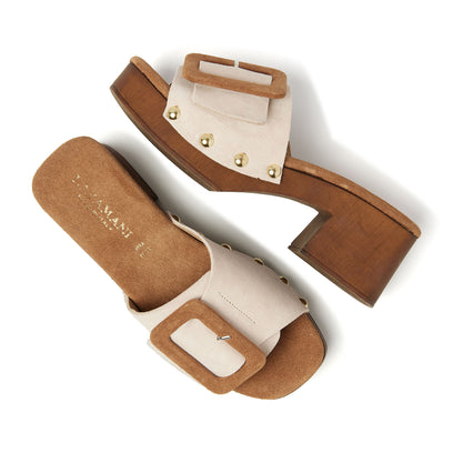 Damen Clogs Wildleder 31.228 Nude