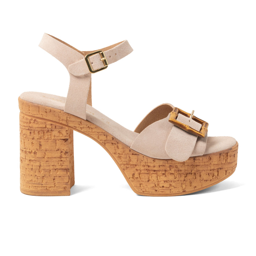 Abril Damen Wildleder-Sandalen Nude