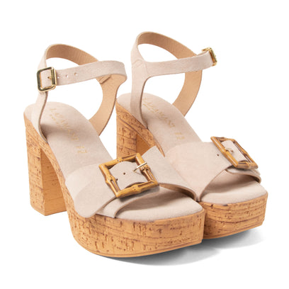 Abril Damen Wildleder-Sandalen Nude