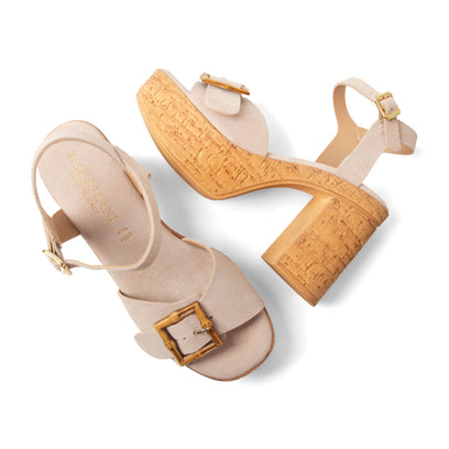 Abril Damen Wildleder-Sandalen Nude