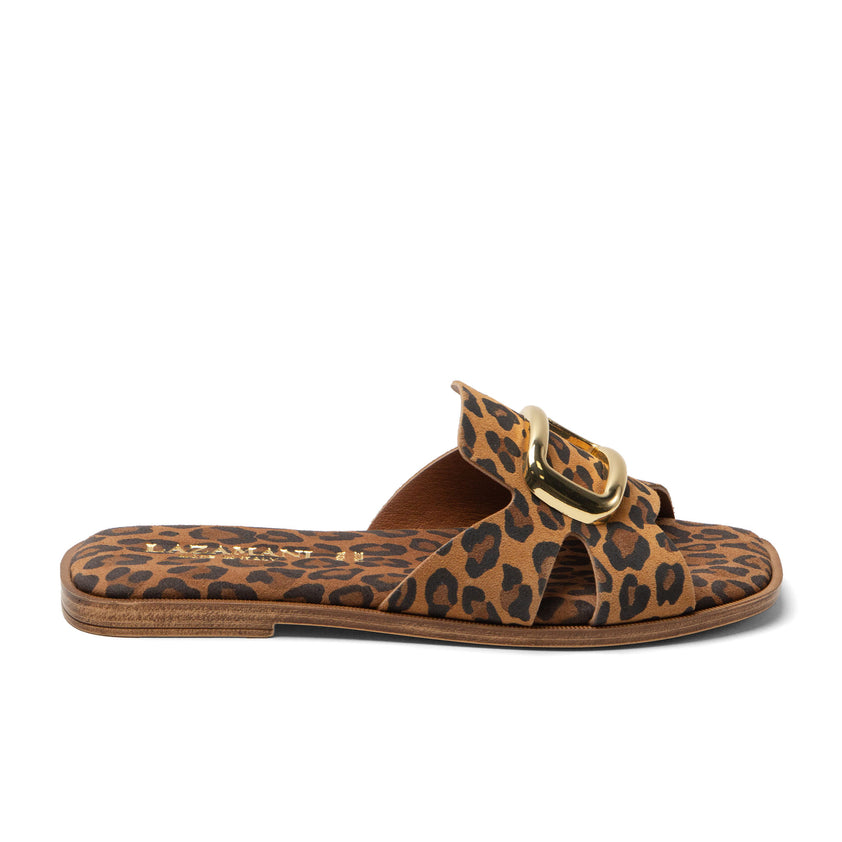 Vito Damen Wildleder-Pantoletten Leopard