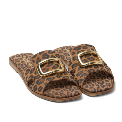 Vito Damen Wildleder-Pantoletten Leopard