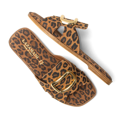 Vito Damen Wildleder-Pantoletten Leopard