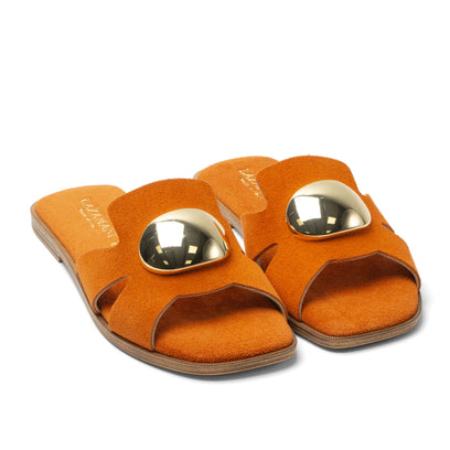 Zola Damen Wildleder-Pantoletten Orange