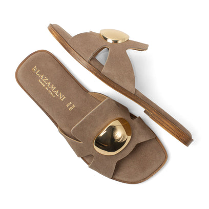 Zola Damen Wildleder-Pantoletten Taupe