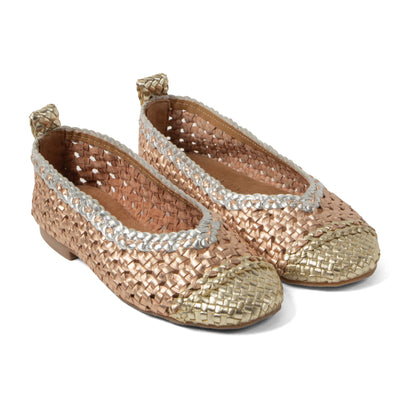 Brisa Damen Leder-Ballerinas Peach