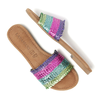 Chloe Damen Leder-Pantoletten Blue