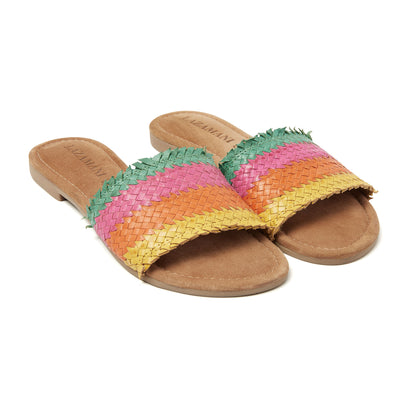 Chloe Damen Leder-Pantoletten Orange