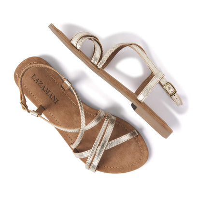 Zoe Damen Ledersandalen Gold
