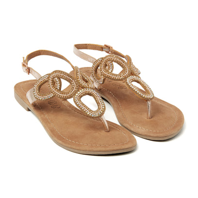 Kate Damen Ledersandalen Peach