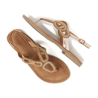 Kate Damen Ledersandalen Peach