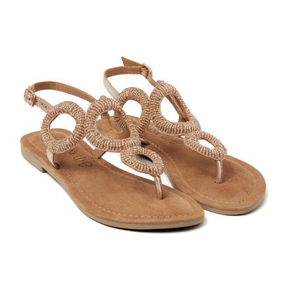 Gita Damen Ledersandalen Peach