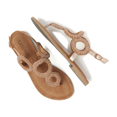 Gita Damen Ledersandalen Peach