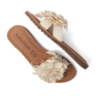 Zinnia Damen Leder-Pantoletten Offwhite