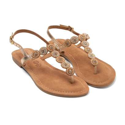 Luz Damen Leder-Sandalen Gold