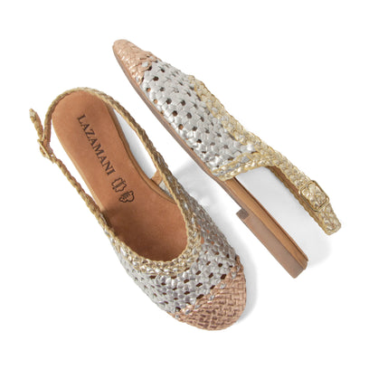 Novia Damen Leder-Ballerinas Silver