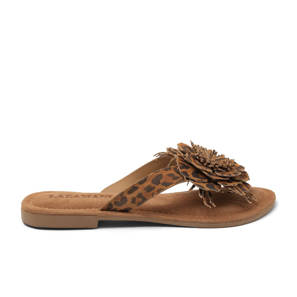 Nomi Damen Wildleder-Zehentrenner Leopard Nomi Damen Wildleder-Zehentrenner Leopard