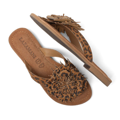 Nomi Damen Wildleder-Zehentrenner Leopard
