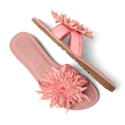Moa Damen Leder-Pantoletten Rose