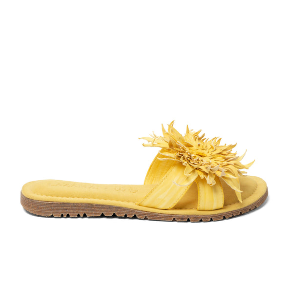 Moa Damen Leder-Pantoletten Yellow Moa Damen Leder-Pantoletten Yellow