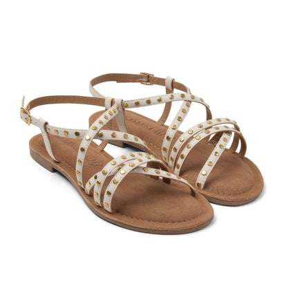 Tova Damen Leder-Sandalen White