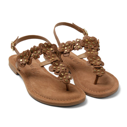 Pippa Damen Leder-Sandalen Tan